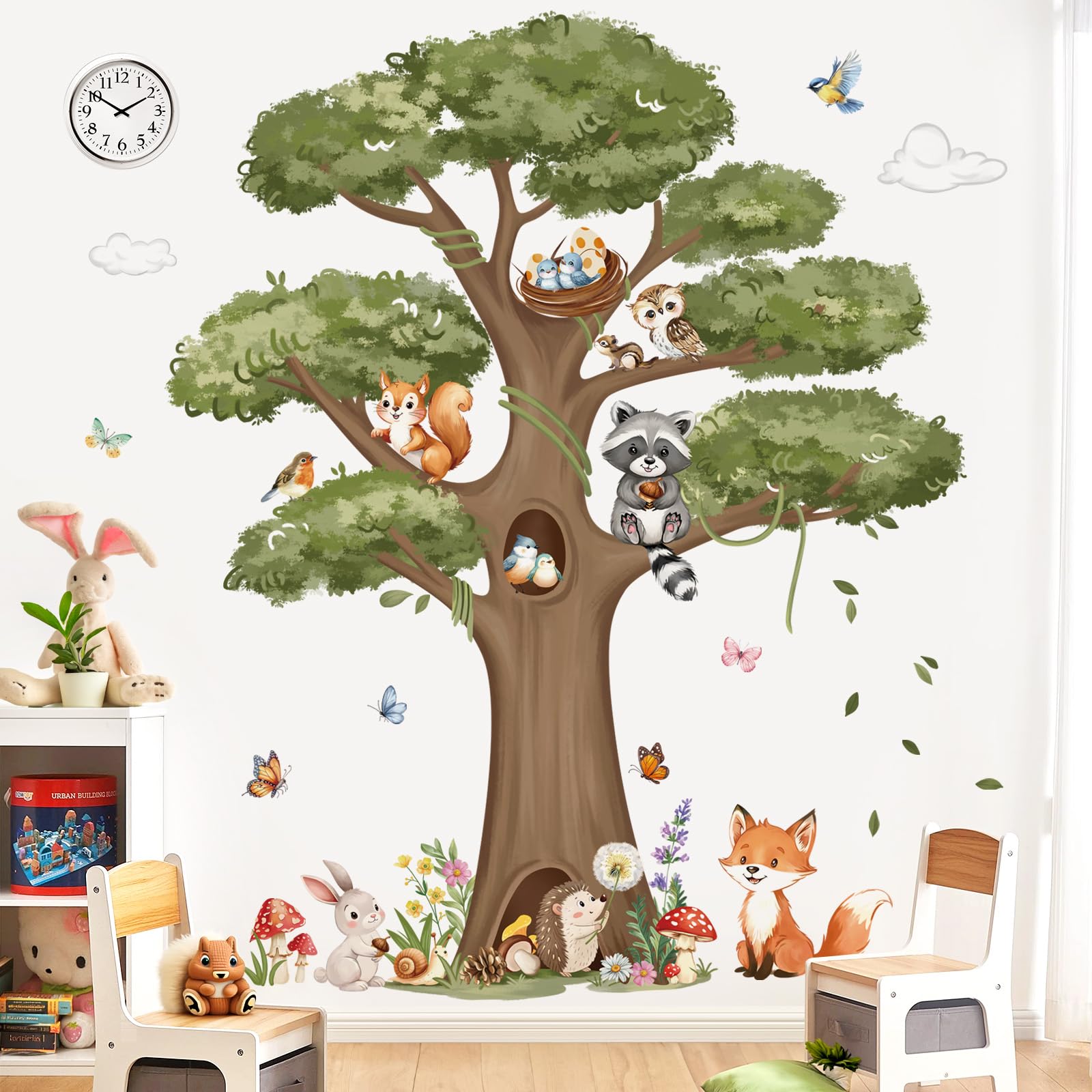 Decalmile woodland rabbit decal creates a friendly wall accent for kids' bedrooms.