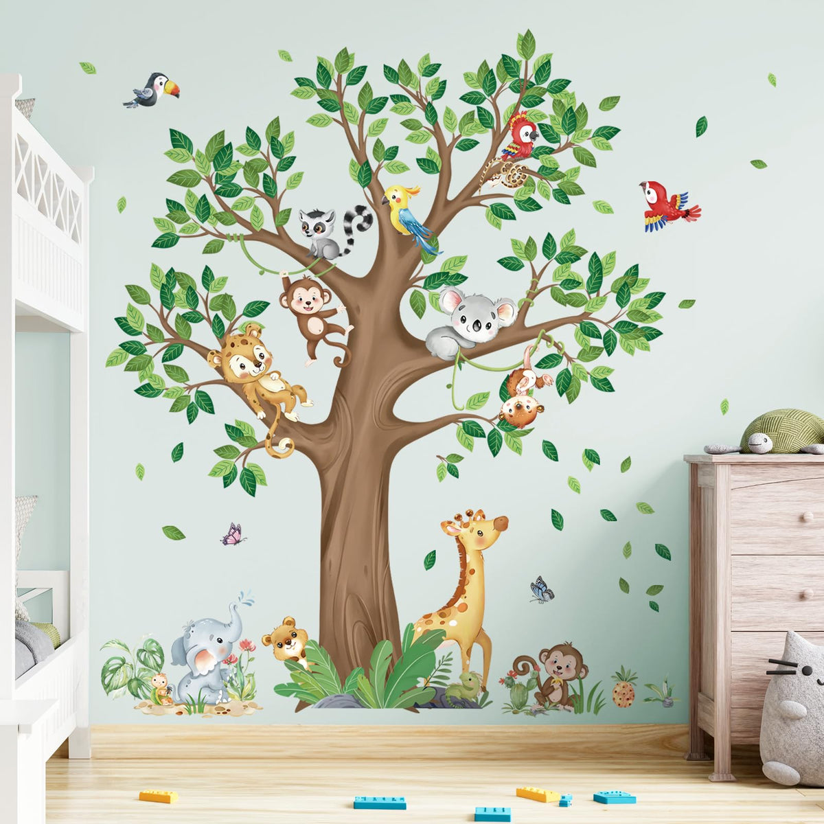 decalmile jungle tree decals with giraffe for vibrant nursery styling