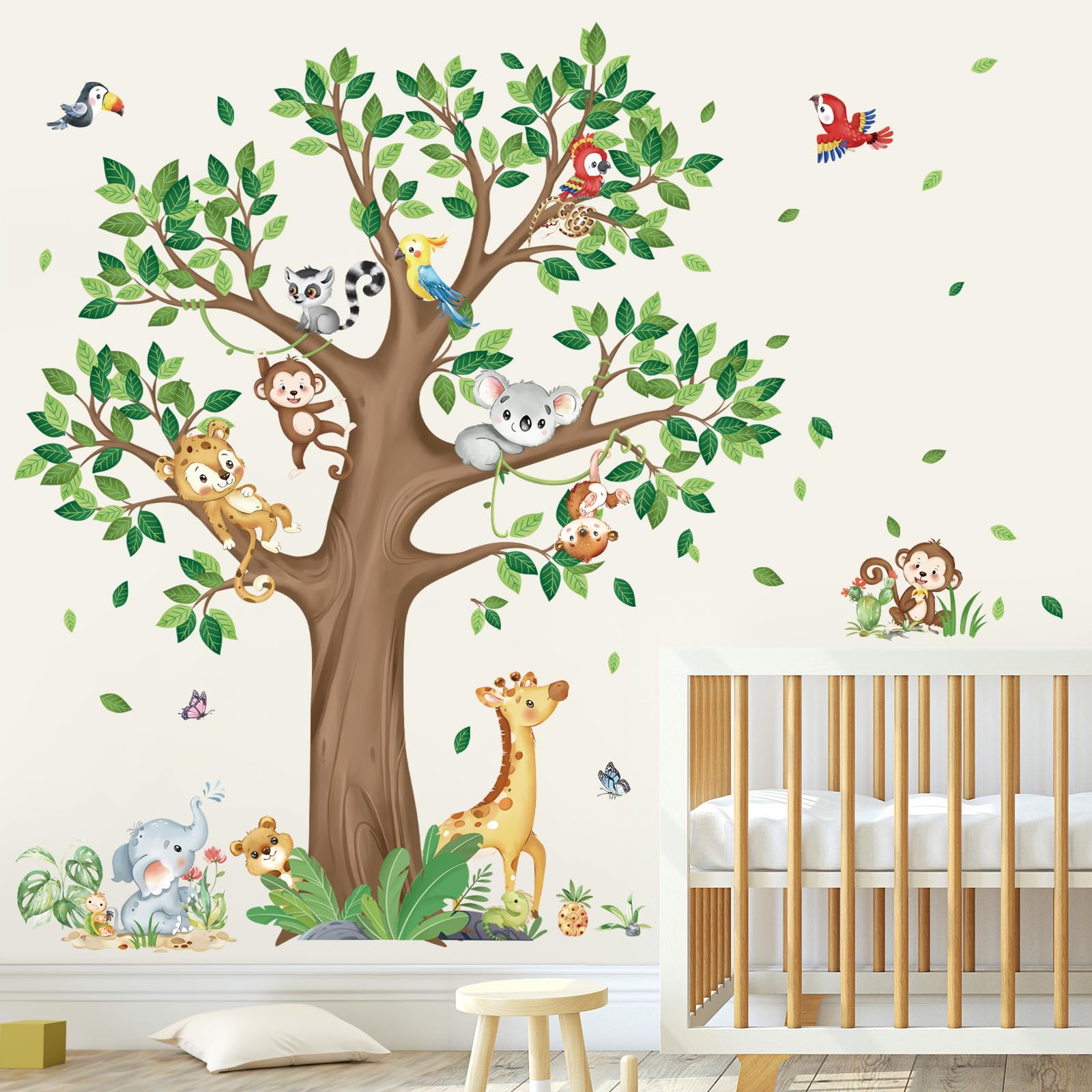 decalmile jungle tree decals featuring a koala for cozy kids rooms