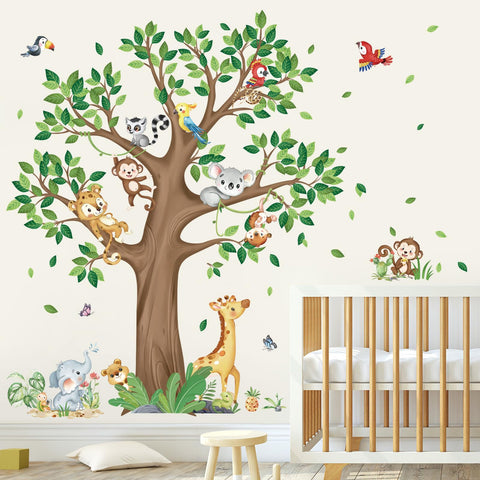 decalmile jungle tree decals featuring a koala for cozy kids rooms