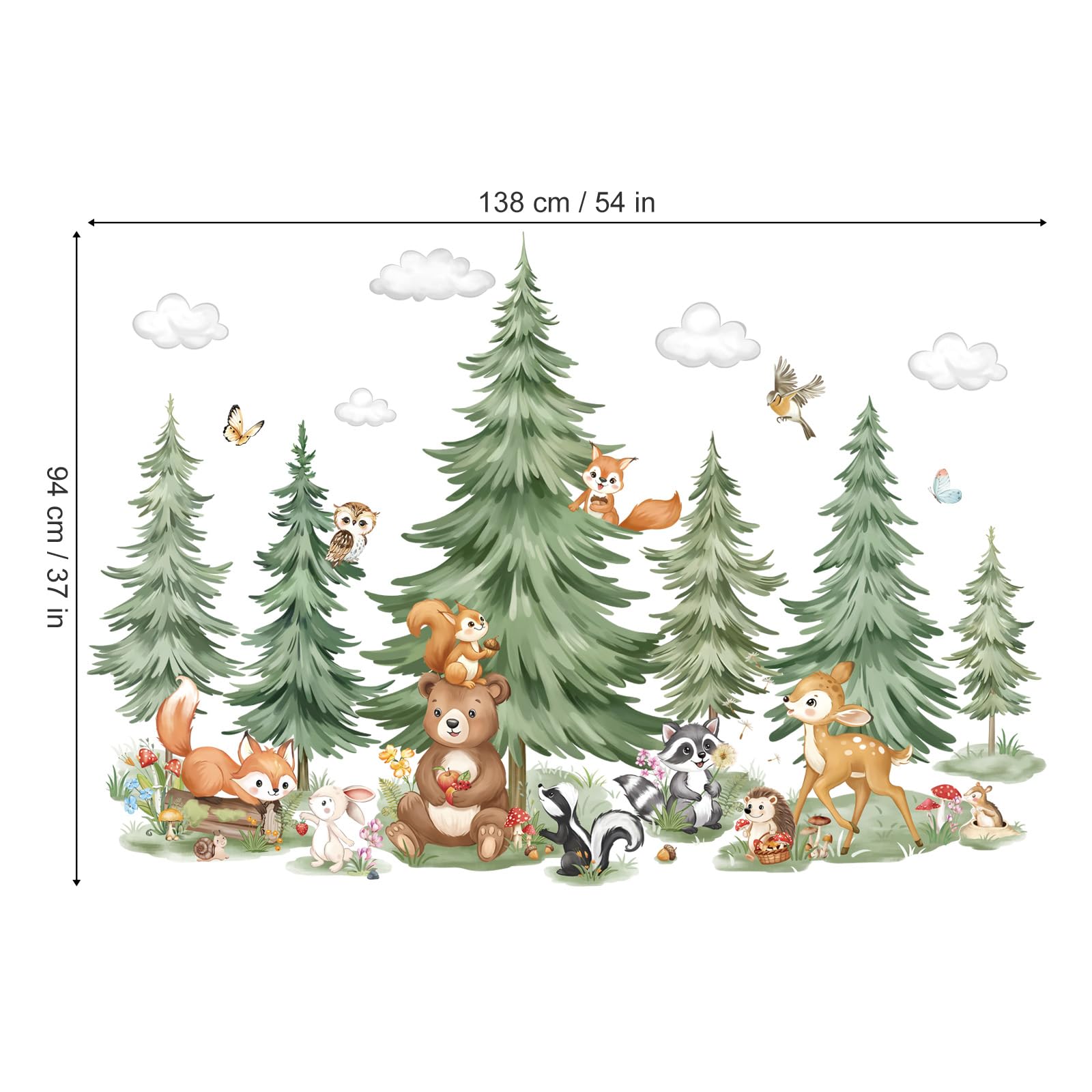Decalmile large pine tree wall art brings nature vibes to bedrooms.
