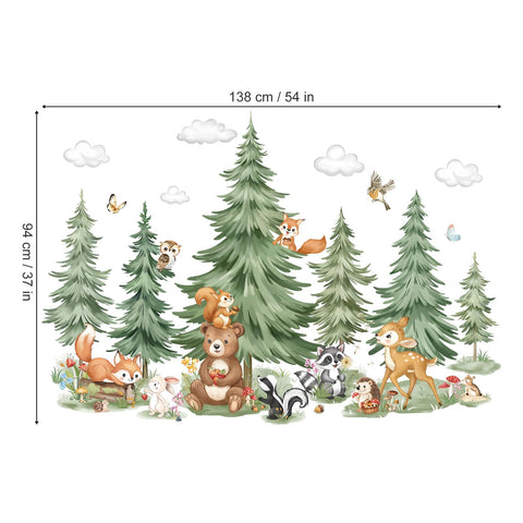 Decalmile large pine tree wall art brings nature vibes to bedrooms.