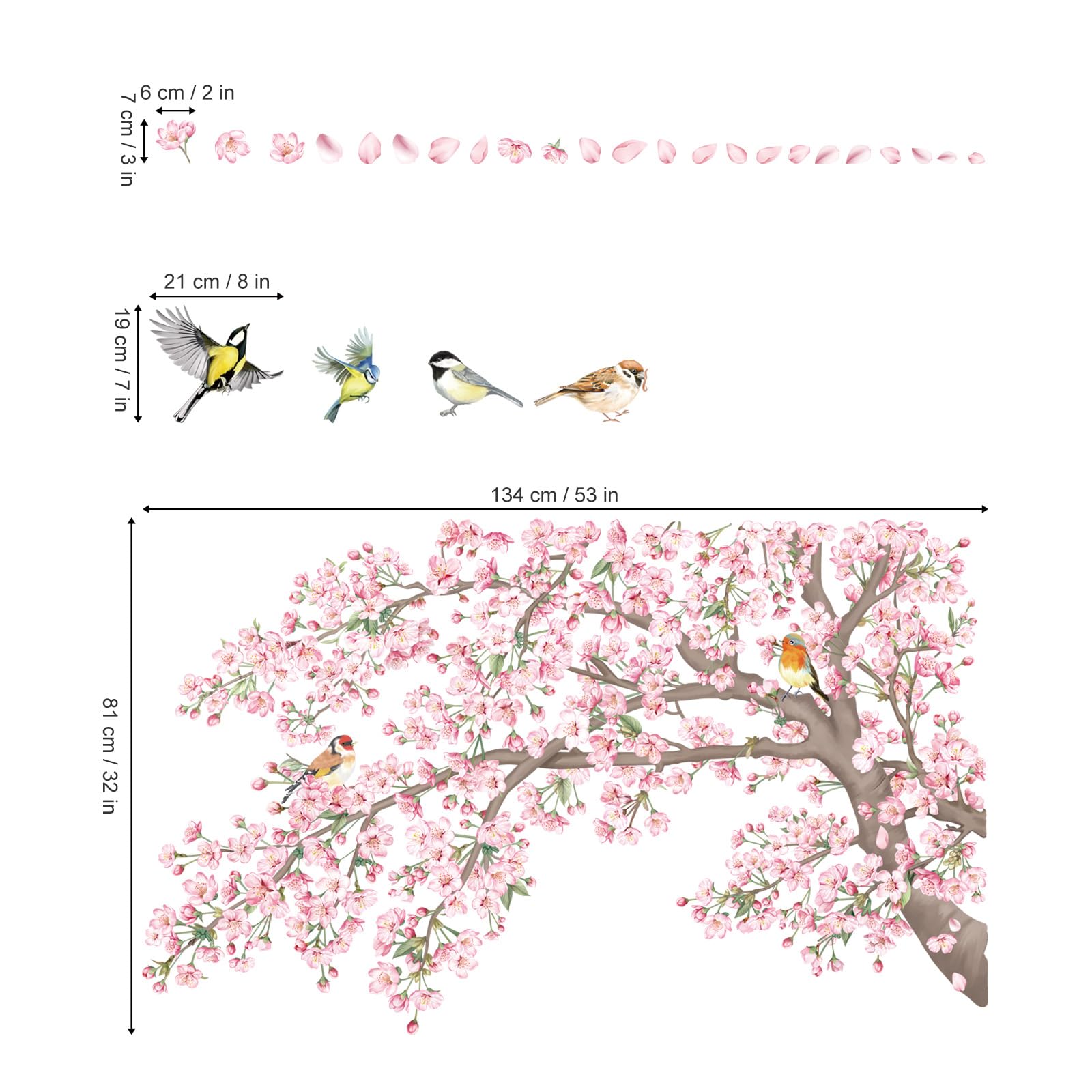 DecalMile nursery wall decor featuring cherry blossom branches