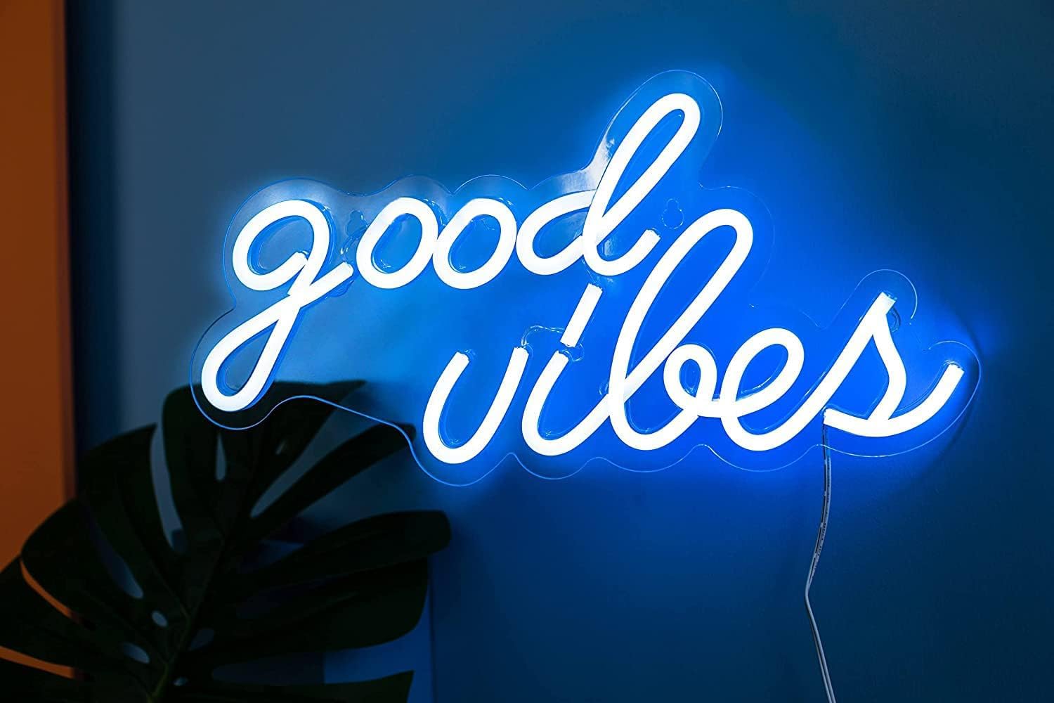 DECANIT Good Vibes neon sign uses energy-efficient LEDs with cool-to-touch design
