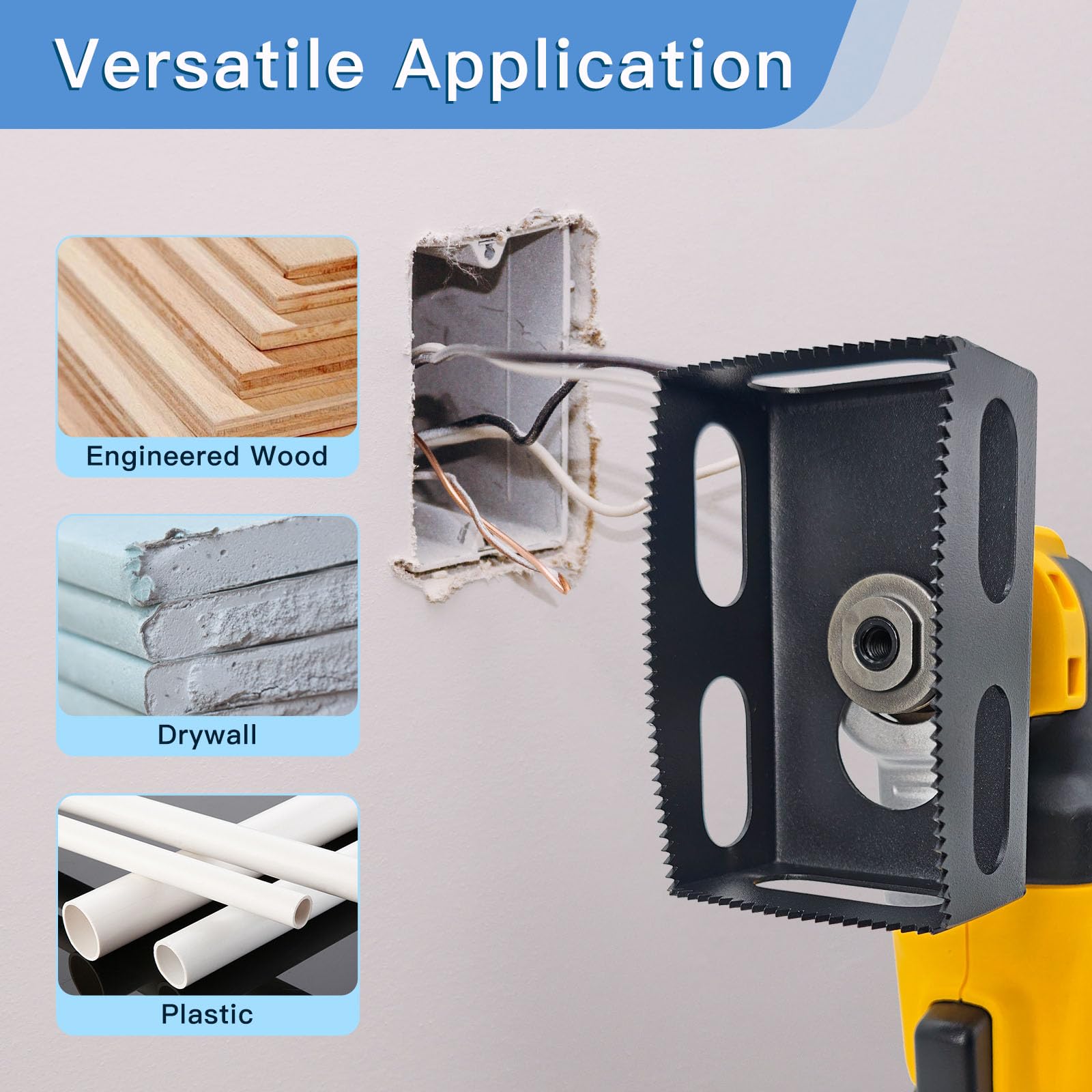Deceptia square slot cutter delivers precise cuts for drywall openings.