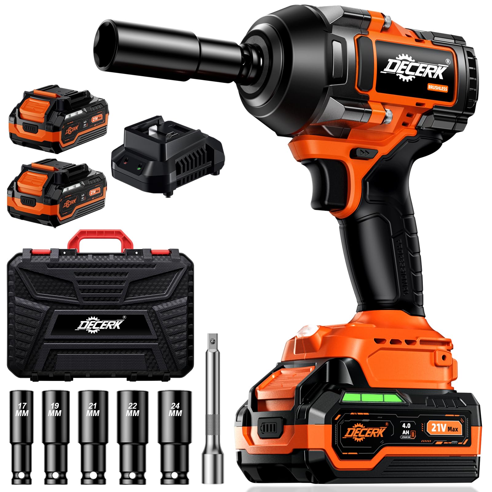 Decerk 900Nm high-torque wrench in action loosening stubborn lug nuts for trucks