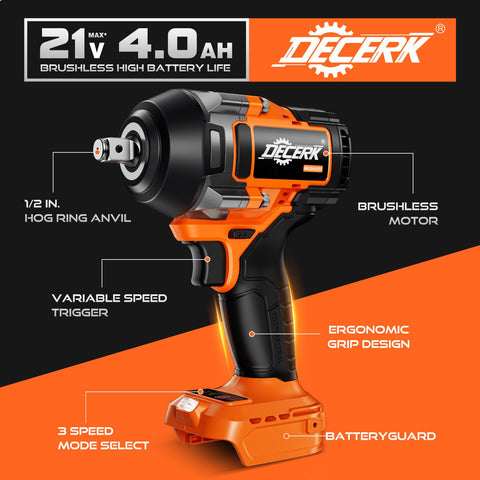 Decerk tool kit contents with sockets, extension, case and batteries
