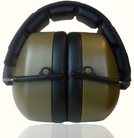 DECIBEL DEFENSE ear muffs compact design ideal for gun bag or toolbox.