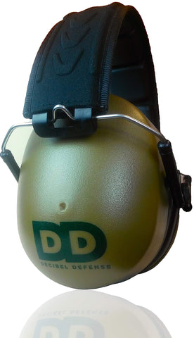 DECIBEL DEFENSE ear muffs folded for compact storage and quick carry.