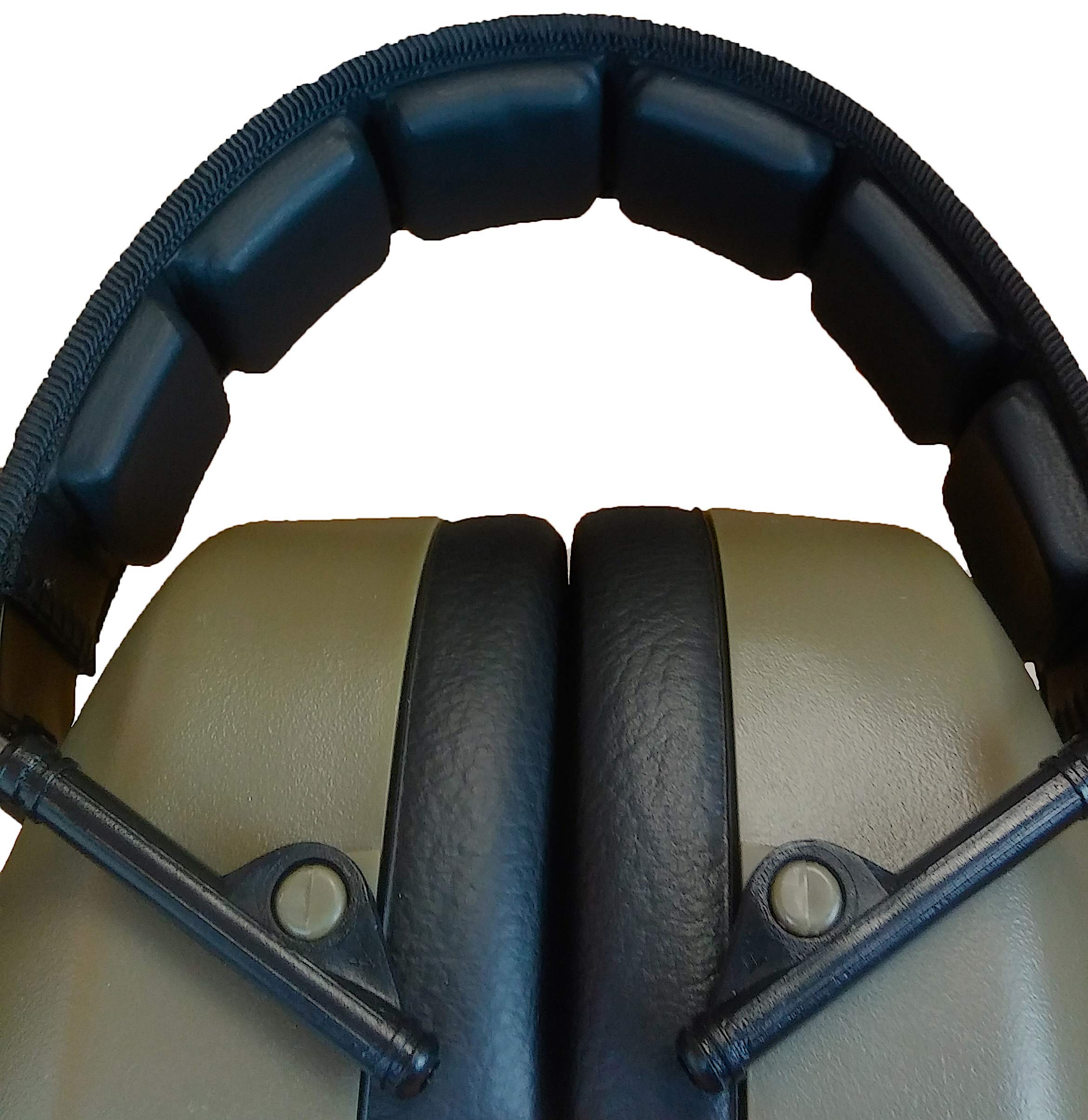 DECIBEL DEFENSE ear muffs headband close-up showing plush padding and comfort.