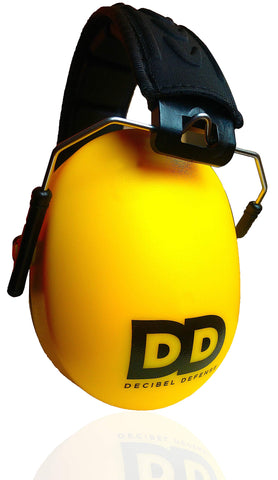 DECIBEL DEFENSE ear muffs with soft ear pads for comfortable focus.