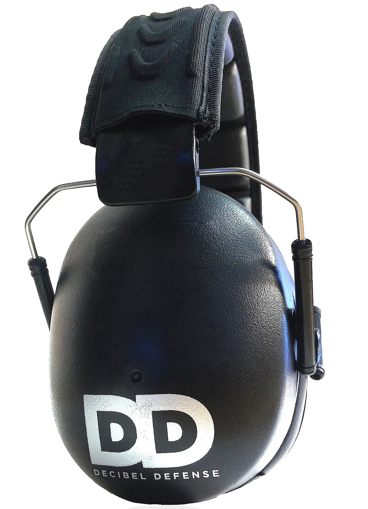 DECIBEL DEFENSE professional ear muffs with XL extension for a comfortable fit on larger heads during shooting