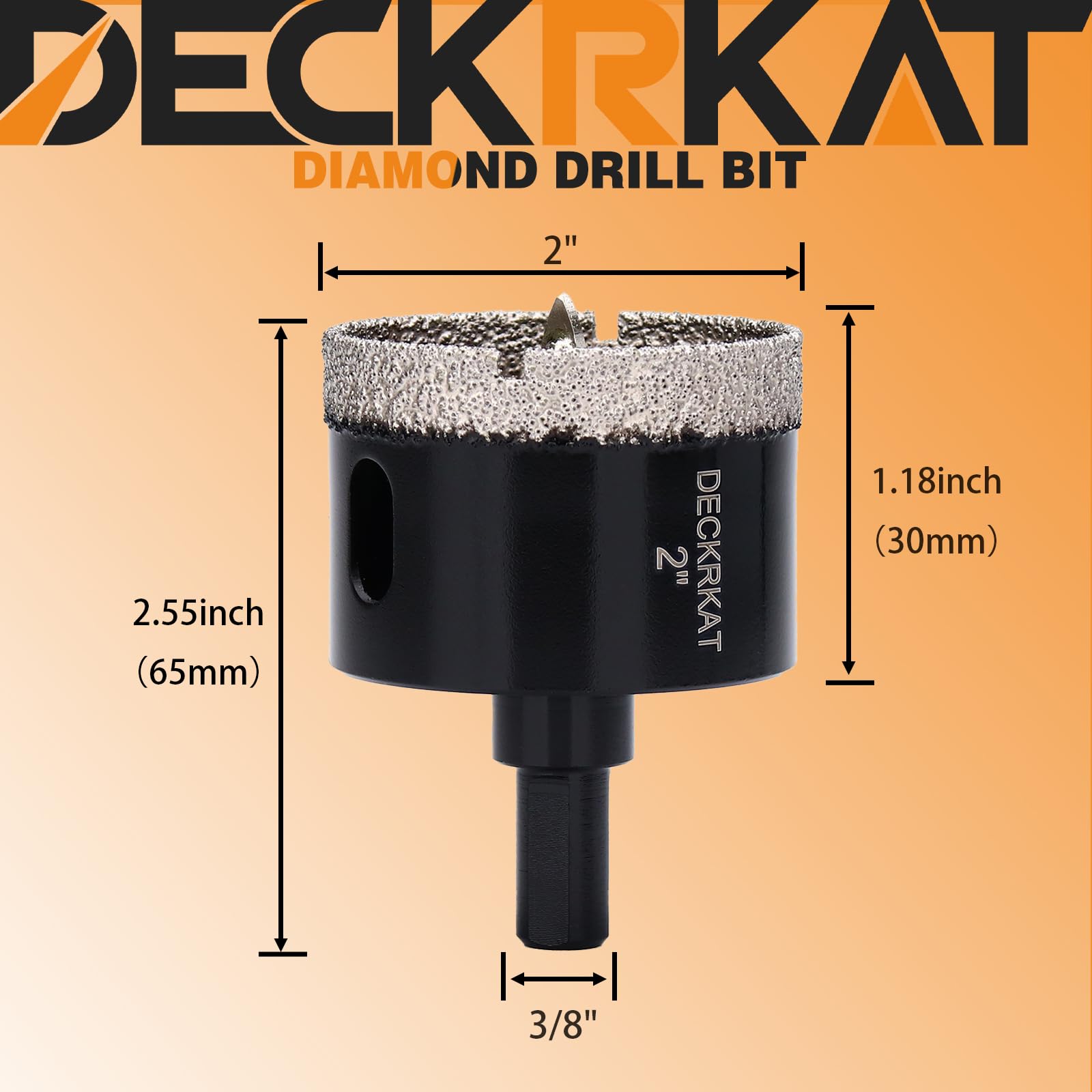 DECKRKAT ceramic tile hole cutting with diamond tip for smooth edges
