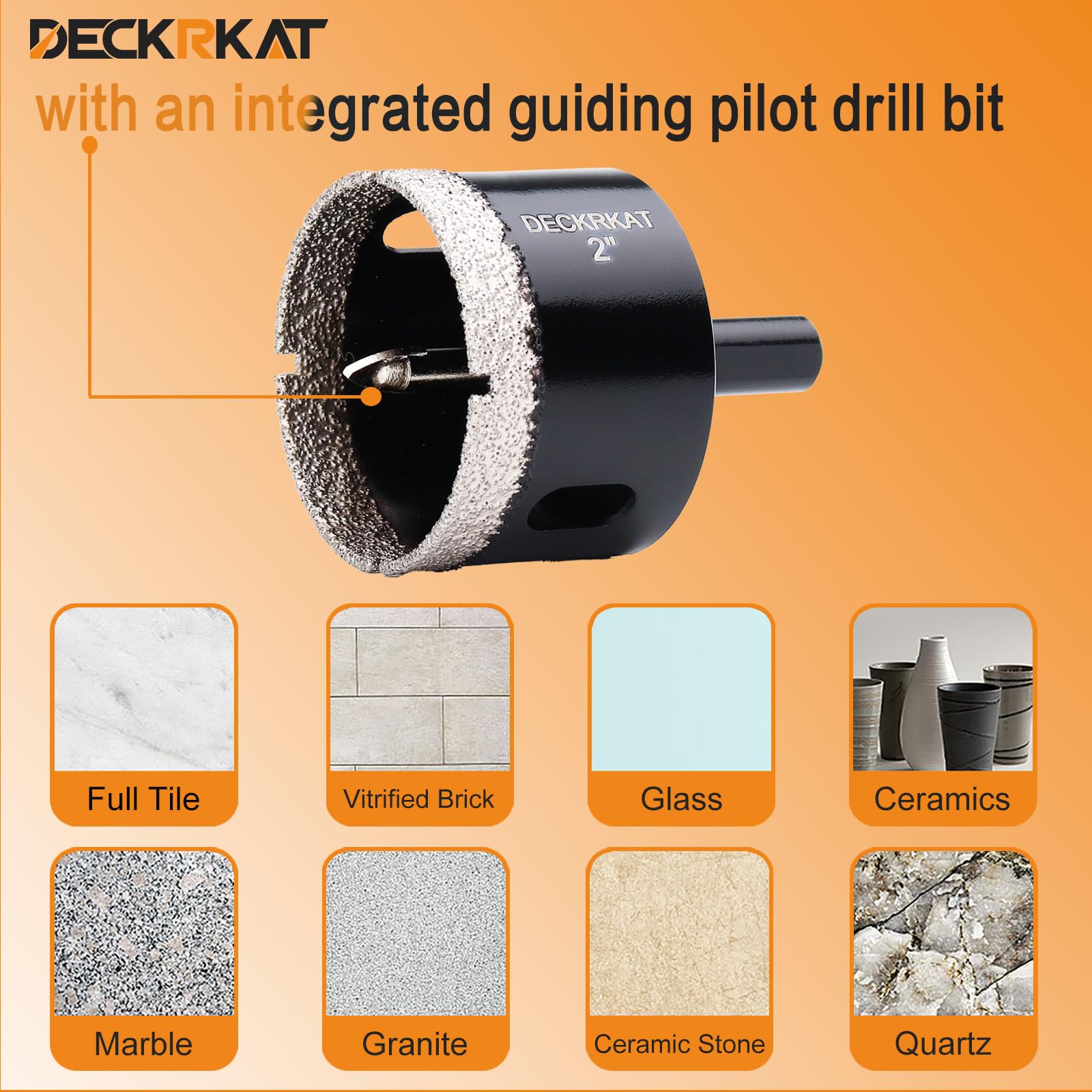DECKRKAT diamond tipped hole saw for granite cutting and durable openings