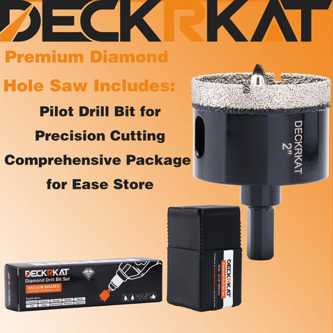 DECKRKAT hole saw used wet or dry with water cooling for longer life