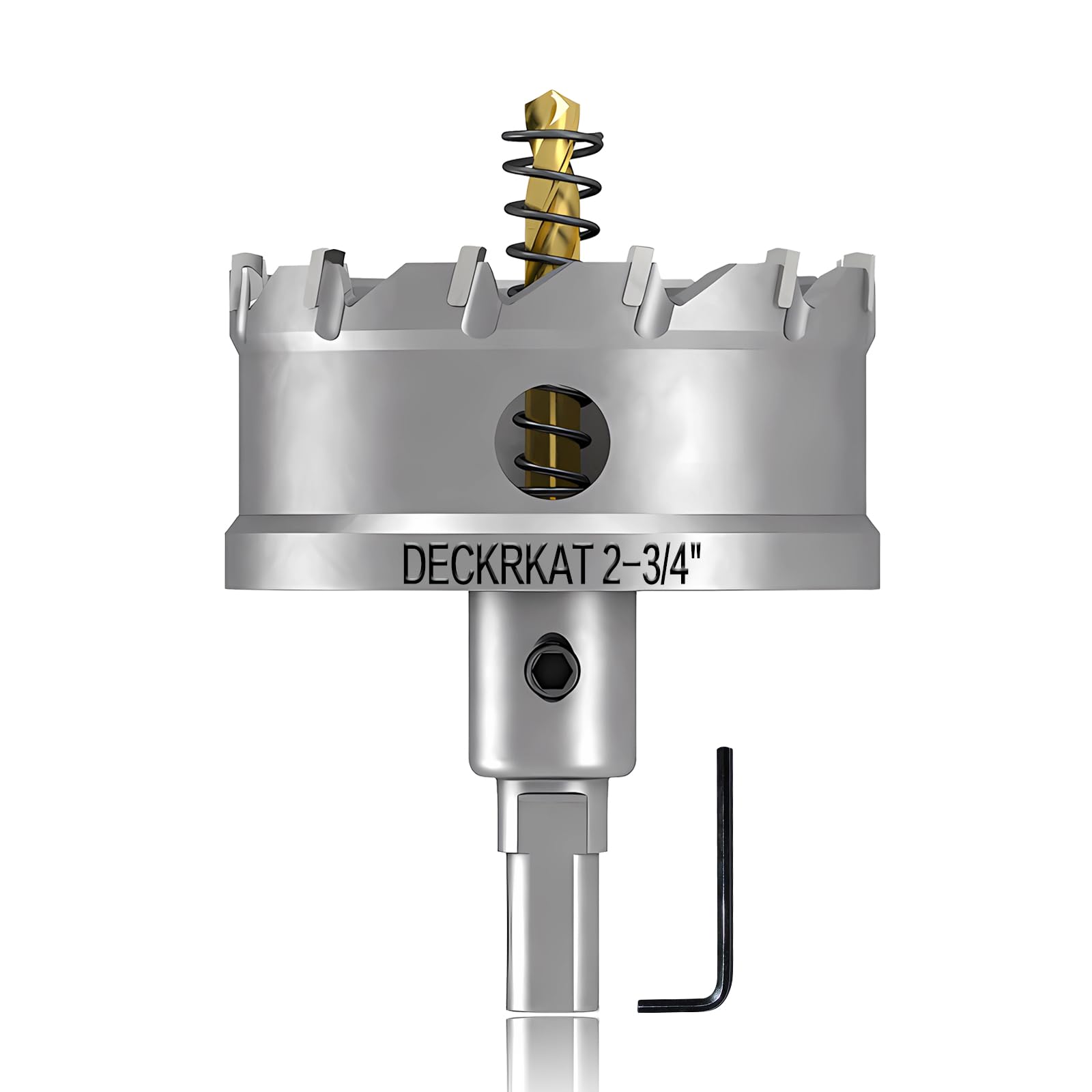 DECKRK 70mm TCT hole saw cuts stainless steel with a clean, precise edge.