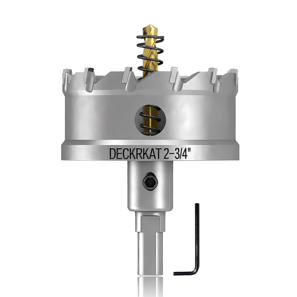 DECKRK 70mm TCT hole saw cuts stainless steel with a clean, precise edge.