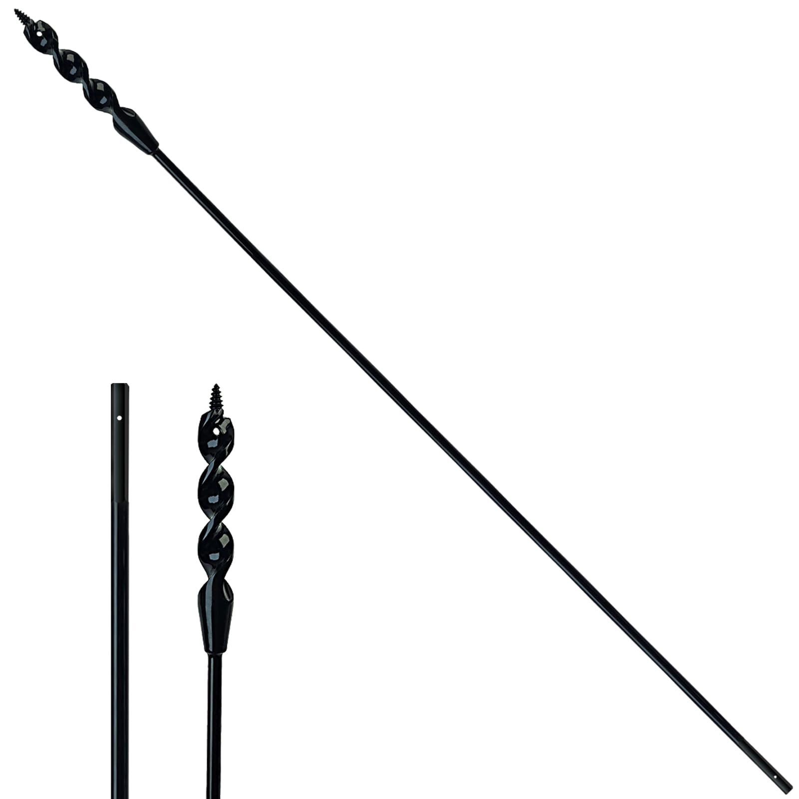 DECKRKAT 54-inch flexible installer drill bit ready to pull wires through a wall