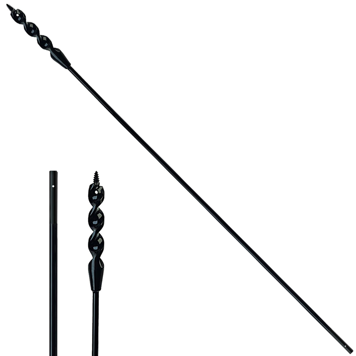 DECKRKAT 54-inch flexible installer drill bit ready to pull wires through a wall