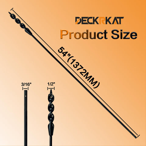 DECKRKAT half-inch auger with fish eye hole for bidirectional threading