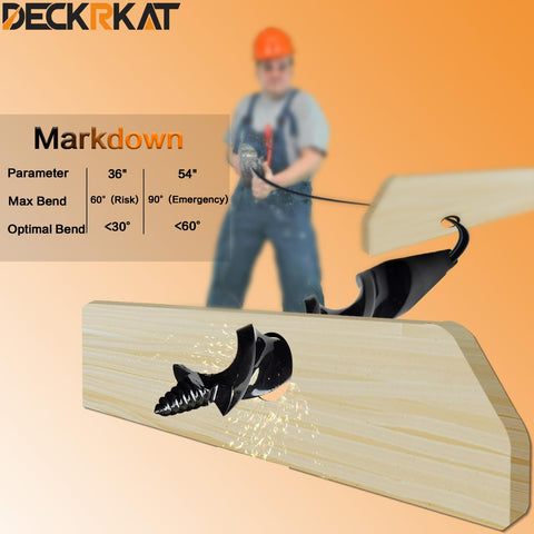 DECKRKAT high-strength spring steel core resists kinking under torque