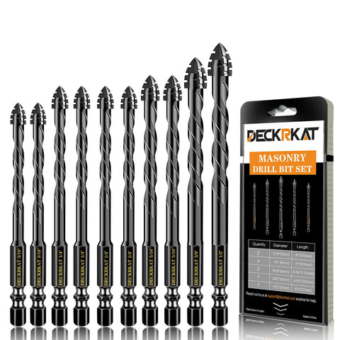 DECKRKAT upgraded 4-flute serrated bits cut concrete faster with cleaner holes.