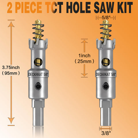 DECKRKAT spring-loaded pilot bits in action for debris-free drilling.