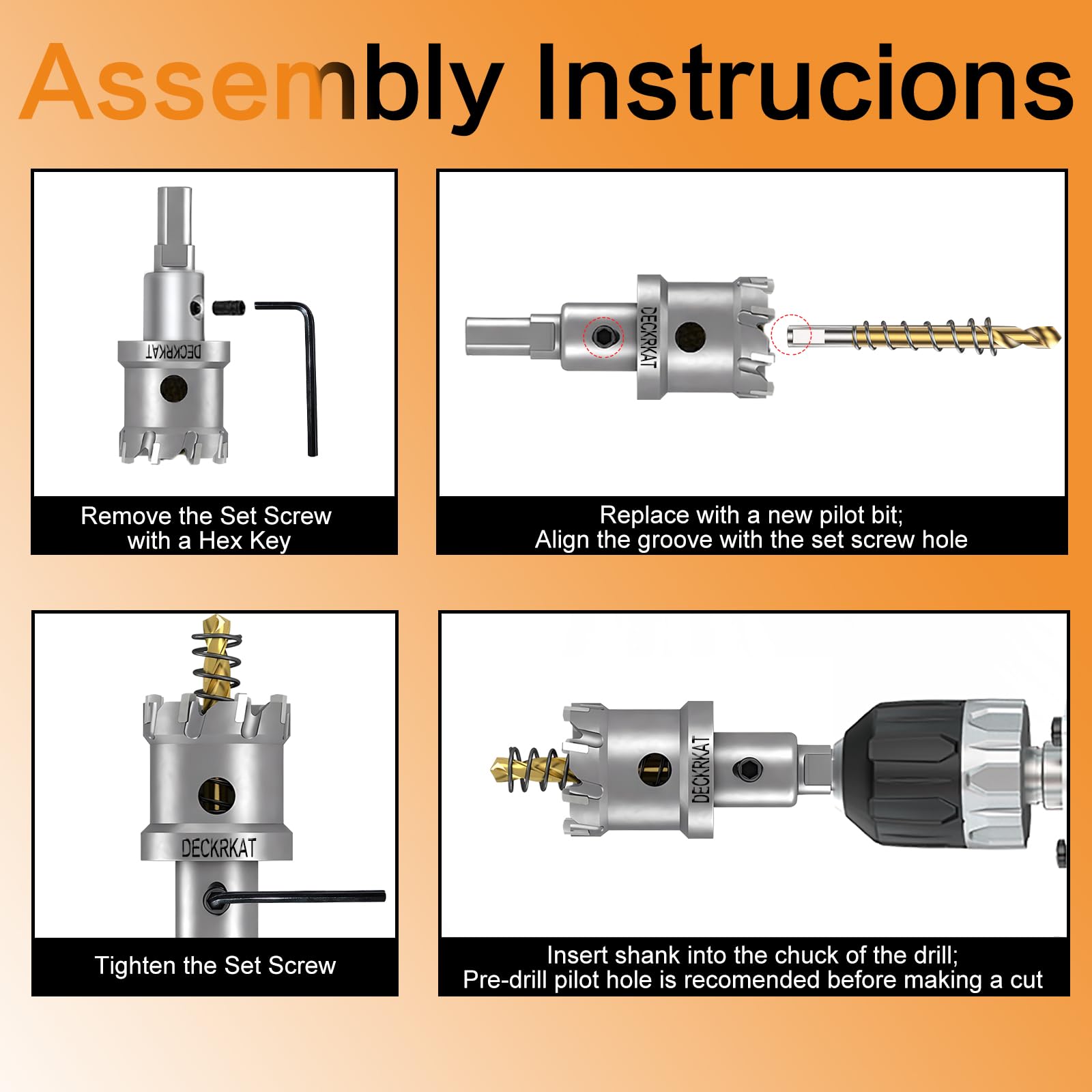 Spring-loaded pilot bits help debris removal and steady starts