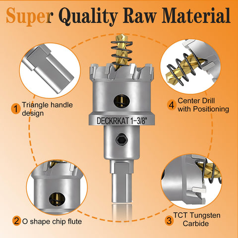 DECKRKAT 3-flatted shank works with many drills for steady performance.