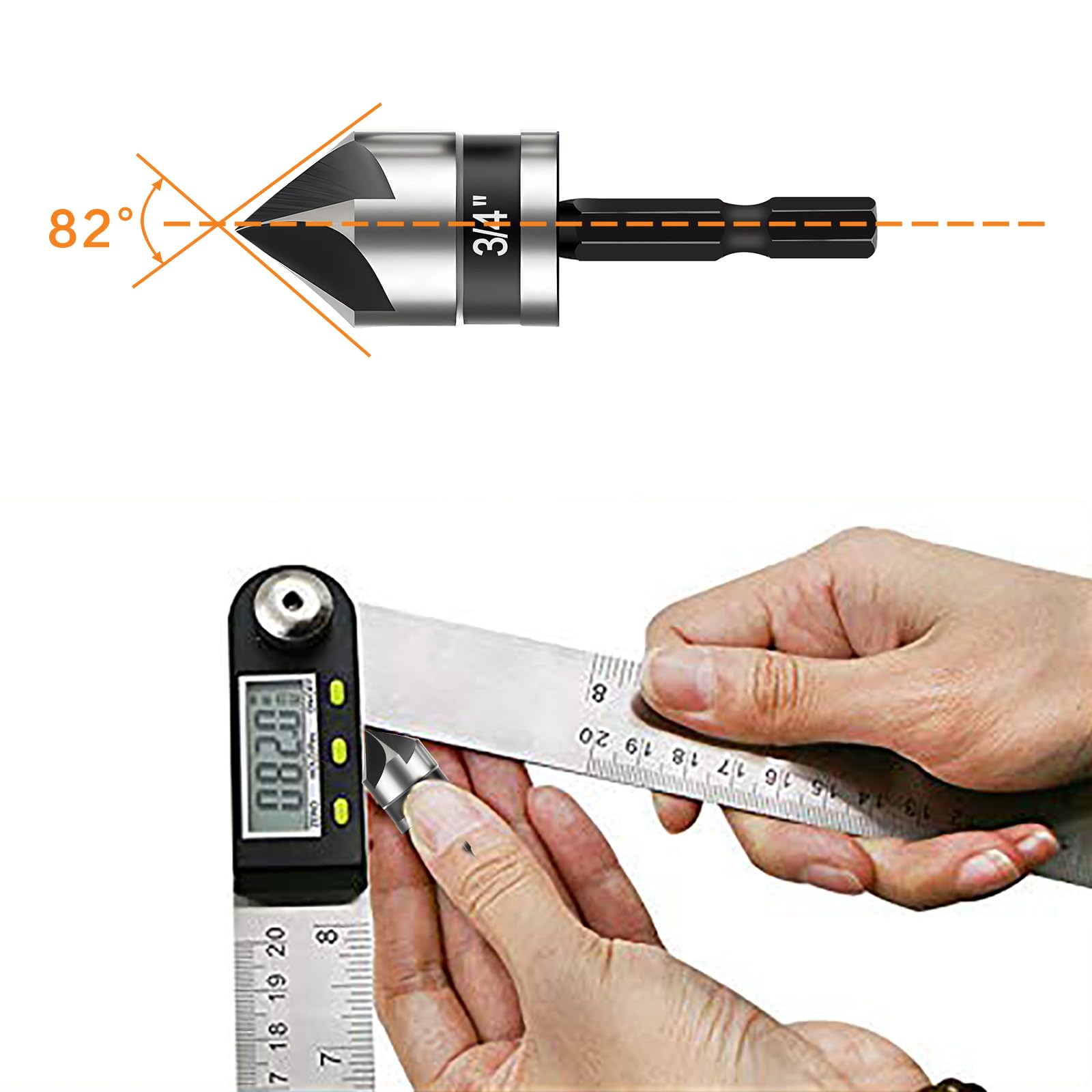 Deckrkcat countersink bit 3/4 inch for deep countersinks and flush mounting