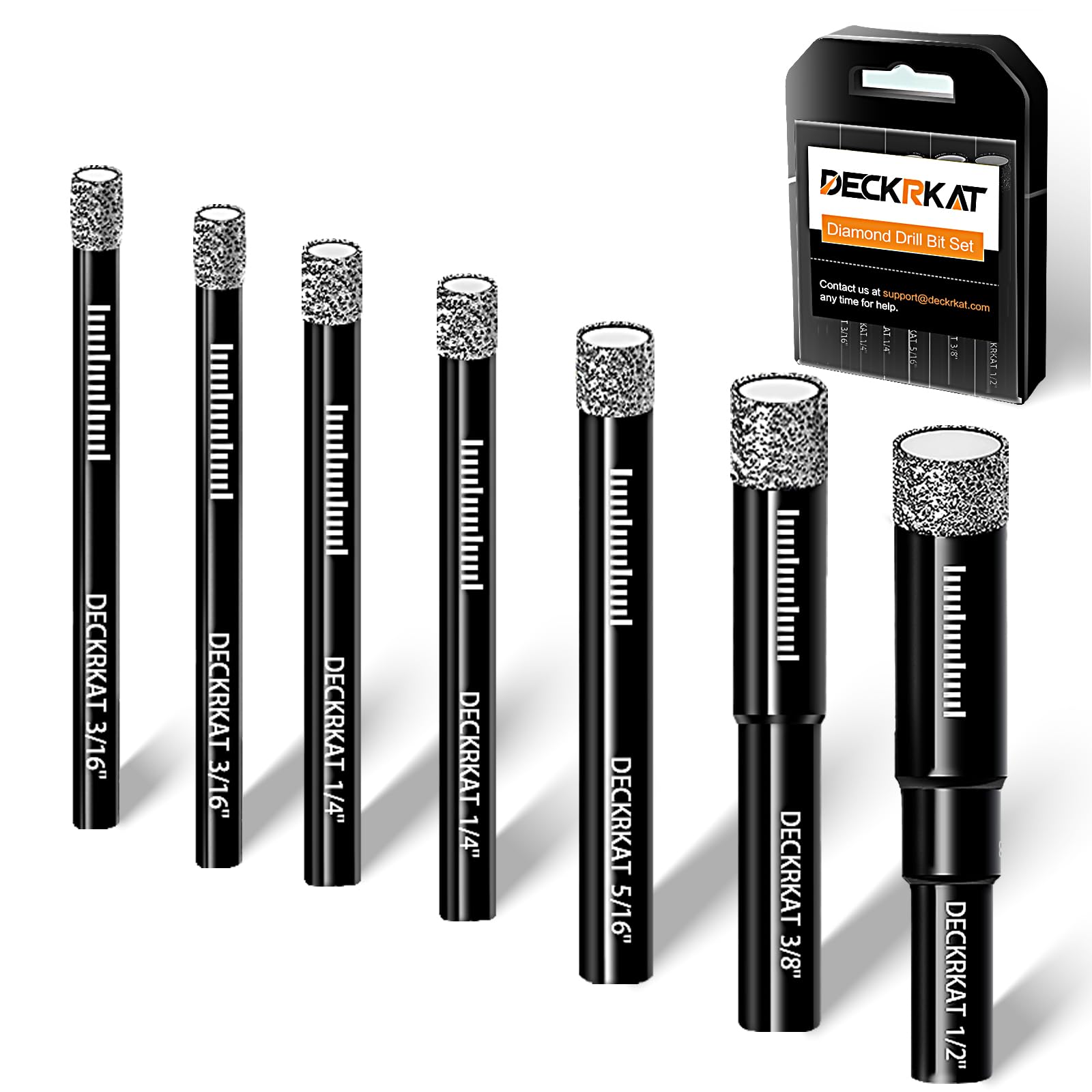 DECKRKAT 3-16 diamond drill bit for precise tile and glass drilling.