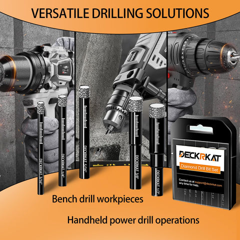 DECKRKAT 3-8 diamond drill bit ideal for porcelain and granite tasks.