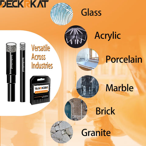 DECKRKAT 5-16 diamond drill bit enables mid-size hole drilling in stone.