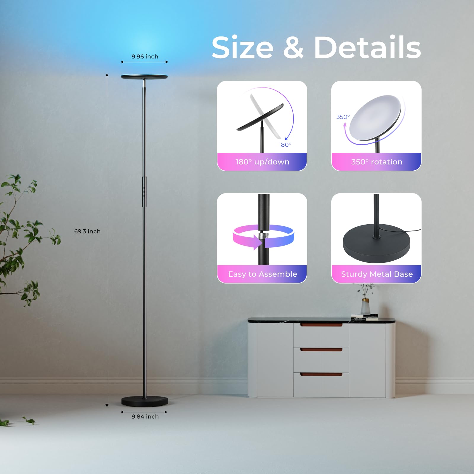 DeckTok easy assembly with simple pole setup and plug-in.