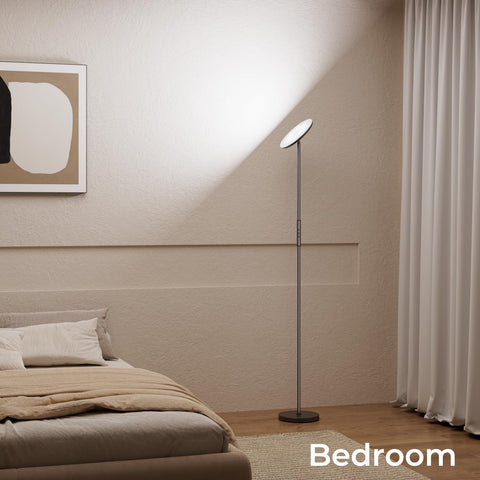 DeckTok tall lamp stands 69 inches to light the whole room.