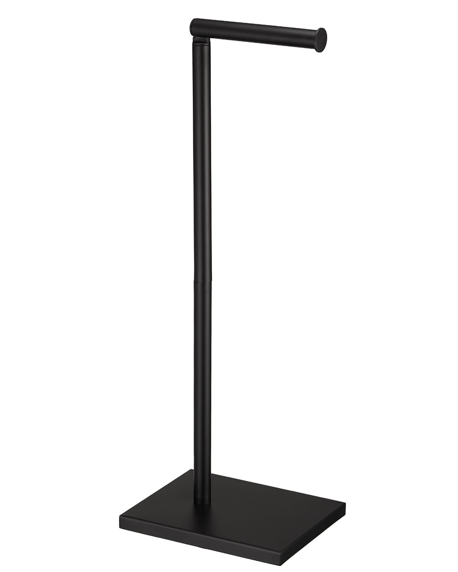 DECLUTTR free-standing toilet paper holder base provides stable support in a bathroom.