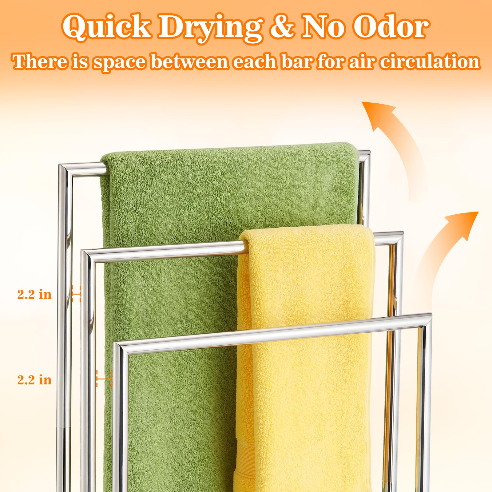 DECLUTTR stainless steel rack with anti-slip feet protecting floors
