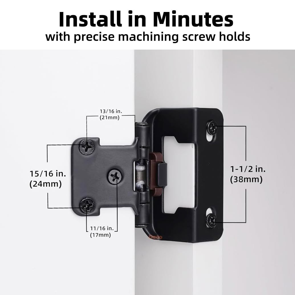 DecoBasics screws-included hinge kit for quick, DIY upgrades.