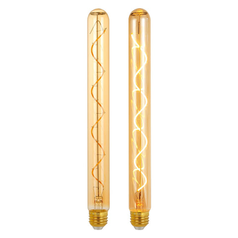 Decoaui 12-inch T10 spiral filament amber glass for vintage lighting ambiance