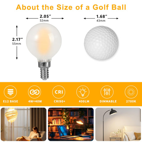 Compact Decoaui E12 bulb fits chandeliers and pendant fixtures.