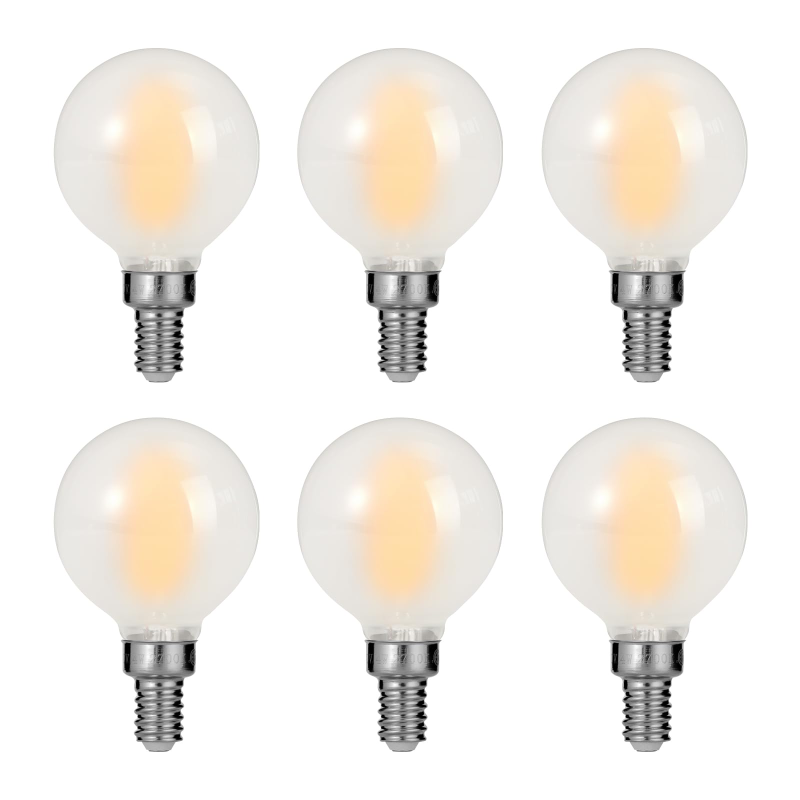 Decoaui E12 globe bulb with soft white glow for warm living room ambiance.