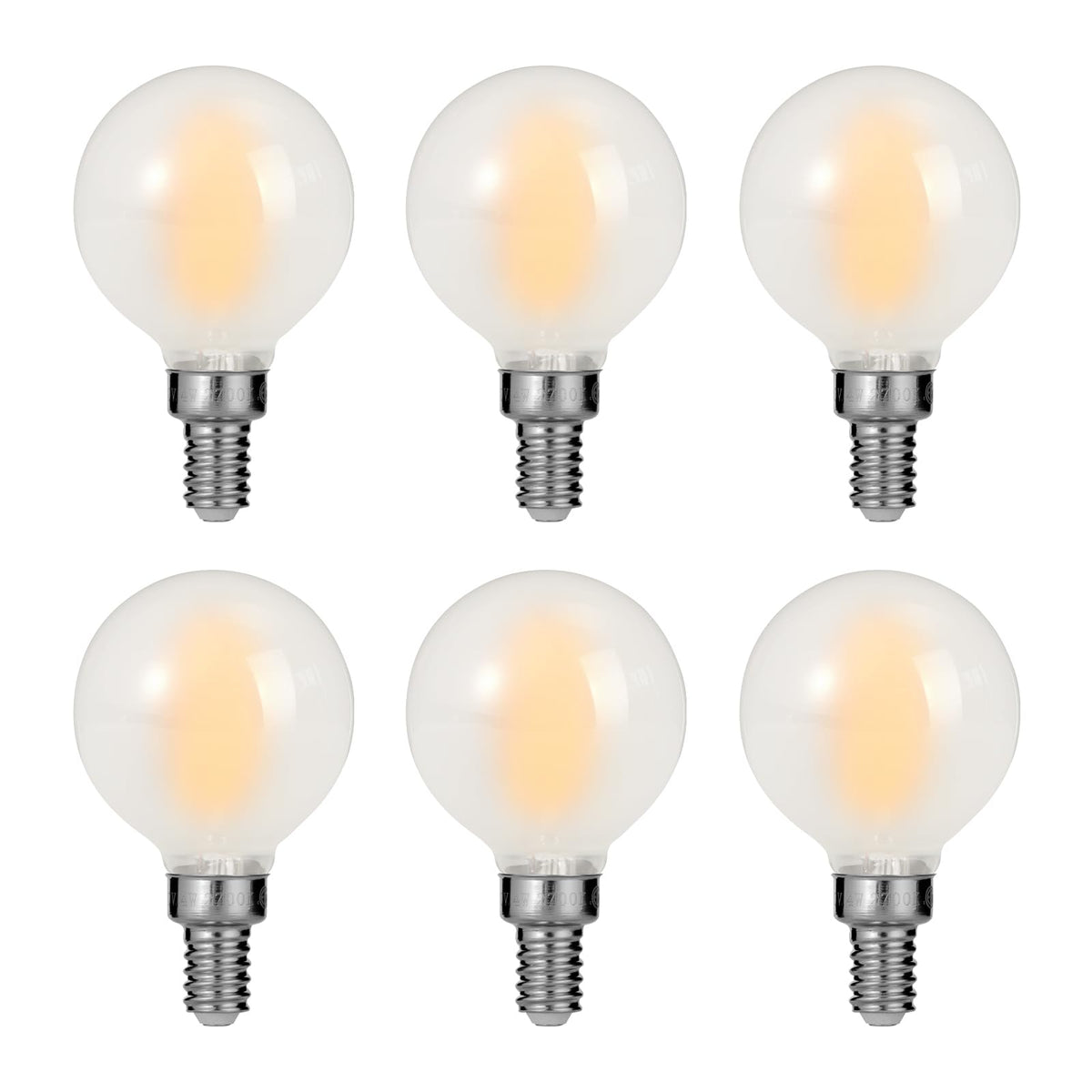 Decoaui E12 globe bulb with soft white glow for warm living room ambiance.