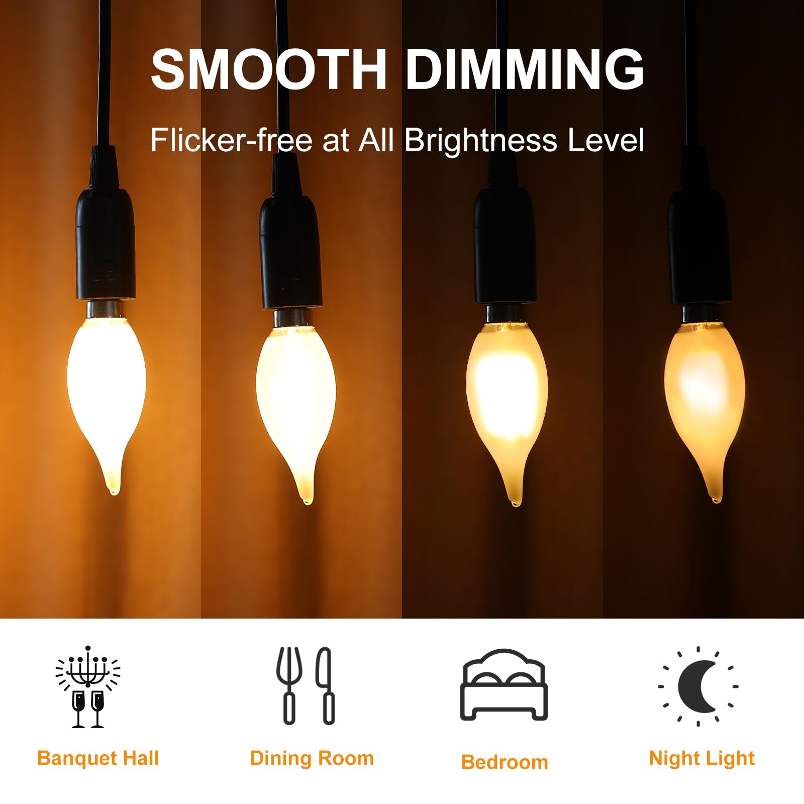 E12 base fit for chandeliers and sconces with Decoaui LED bulb