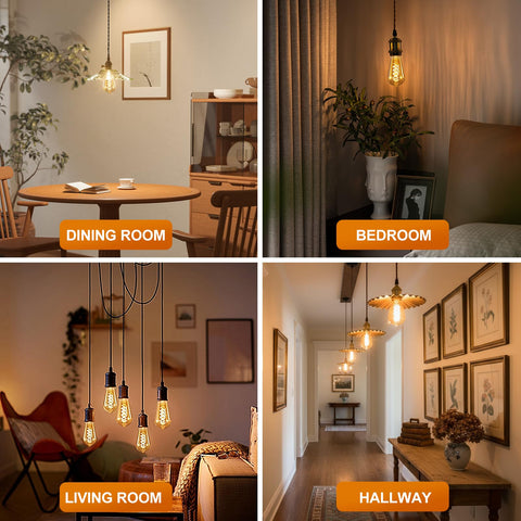 Decoaui amber glass Edison bulb ideal for bedroom ambient lighting