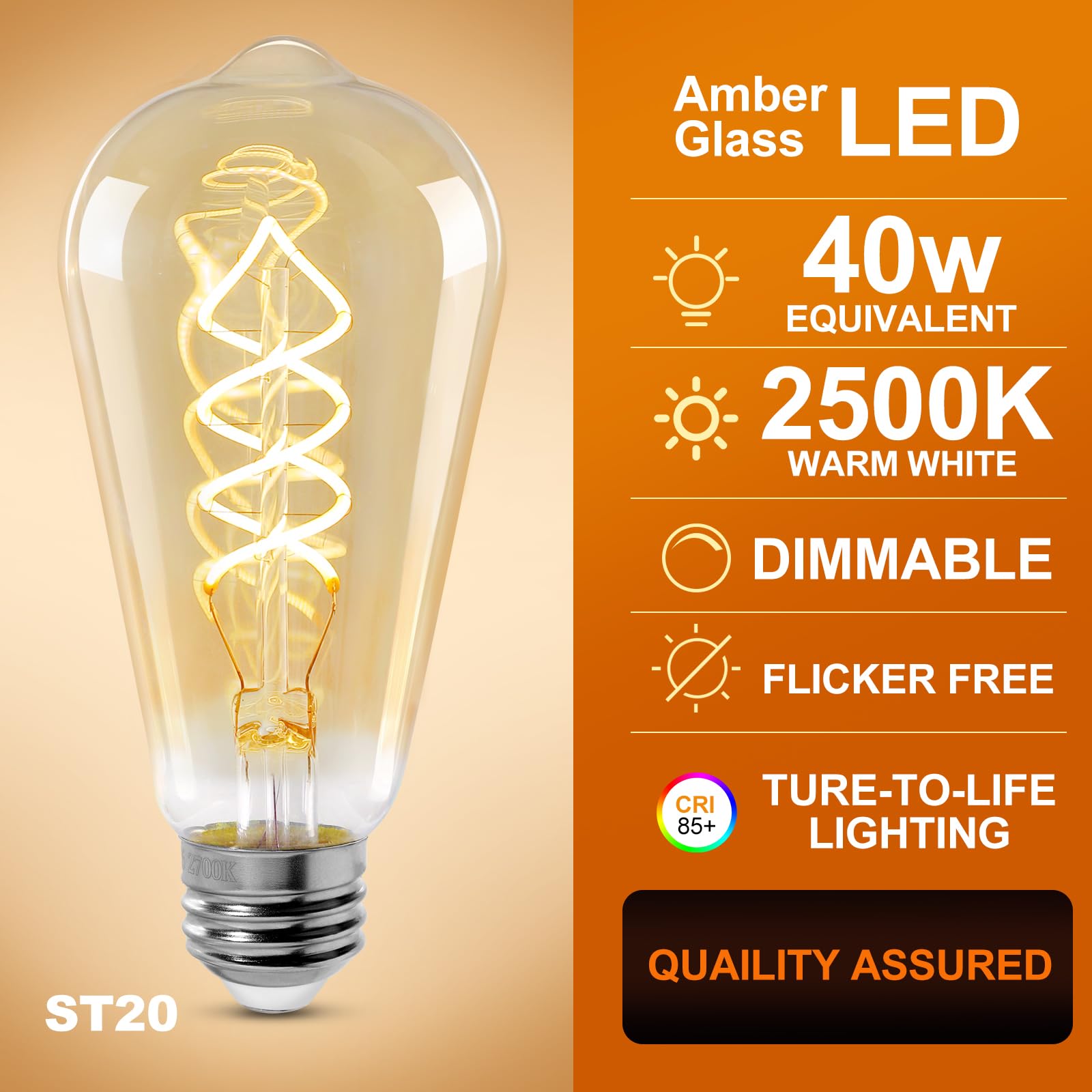 Decoaui dual-helix filament bulb for soft, inviting illumination