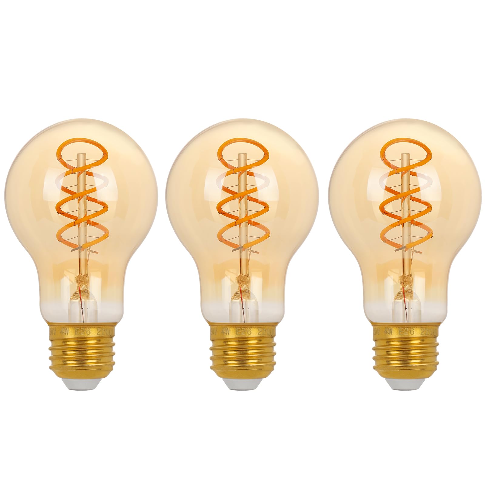 Decoaui vintage Edison A19 bulb with amber glass and spiral filament for warm mood lighting
