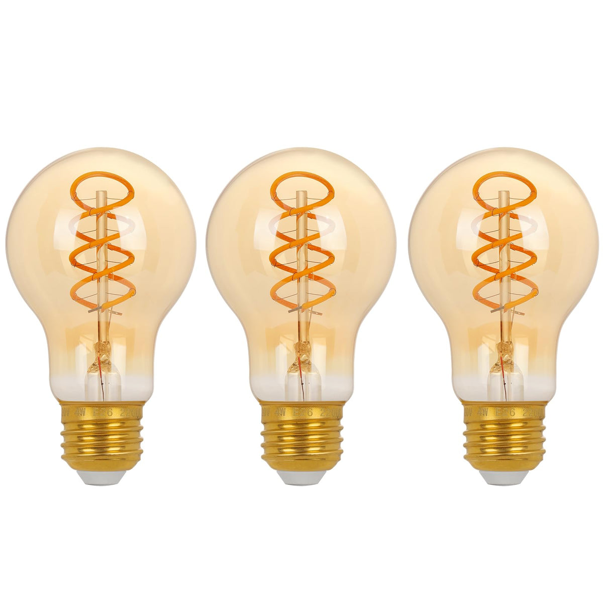 Decoaui vintage Edison A19 bulb with amber glass and spiral filament for warm mood lighting