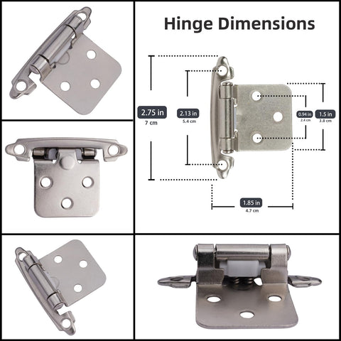 DecoBasics 12-inch overlay hinge shows flexible door alignment