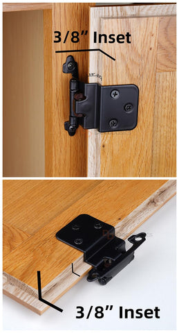 DecoBasics hinge close-up showing silicone damper for quiet door closure.