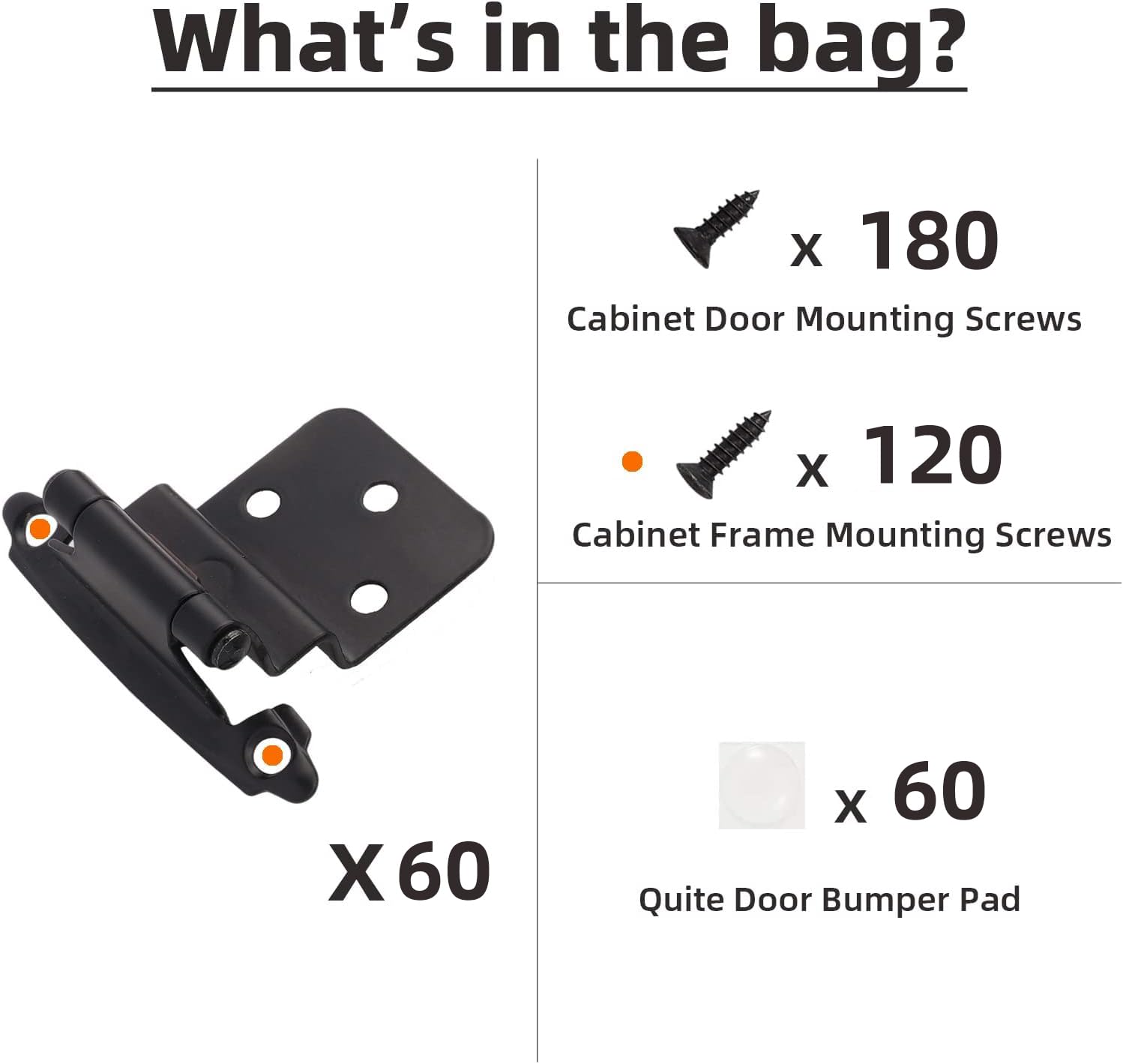 DecoBasics inset hinges on a classic face-frame cabinet, ready for quick installation.